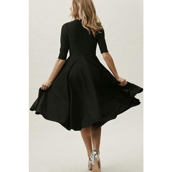 NWT Anthropologie BHLDN Valdis Midi Dress $230 SIZE 2 Black Mother of The Bride - Picture 2 of 6